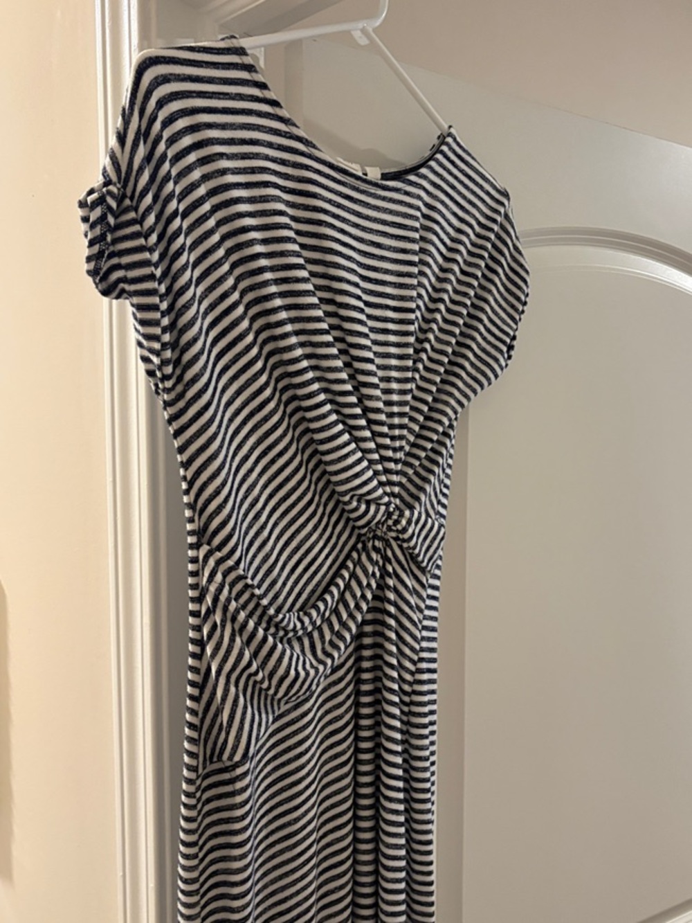 Gap Striped Knot-Front Midi Dress - Black & White